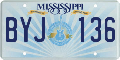 MS license plate BYJ136