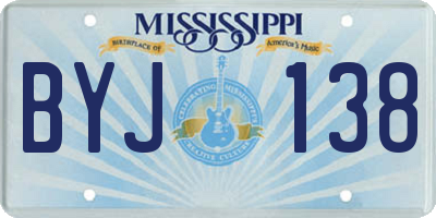 MS license plate BYJ138