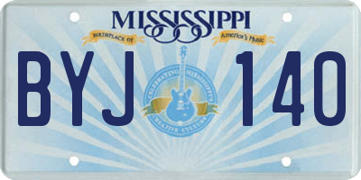 MS license plate BYJ140