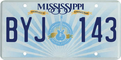 MS license plate BYJ143