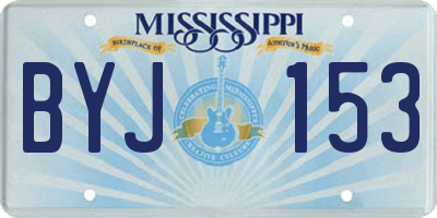MS license plate BYJ153