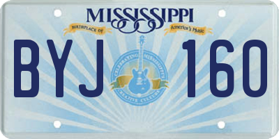 MS license plate BYJ160