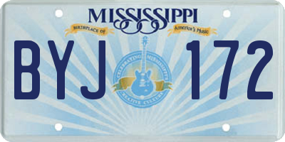 MS license plate BYJ172