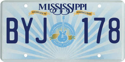 MS license plate BYJ178