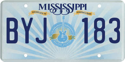 MS license plate BYJ183