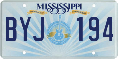 MS license plate BYJ194