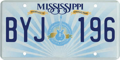 MS license plate BYJ196