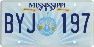 MS license plate BYJ197