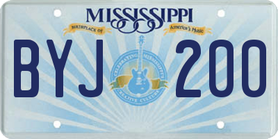 MS license plate BYJ200