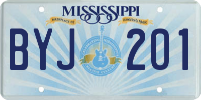 MS license plate BYJ201