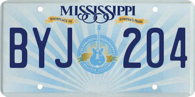 MS license plate BYJ204