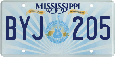 MS license plate BYJ205