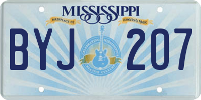 MS license plate BYJ207