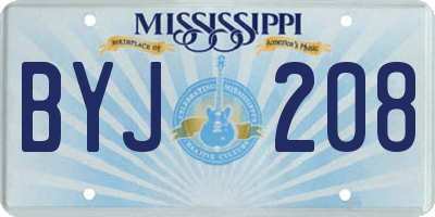 MS license plate BYJ208