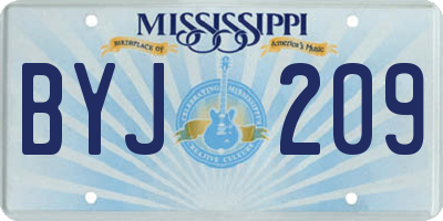 MS license plate BYJ209