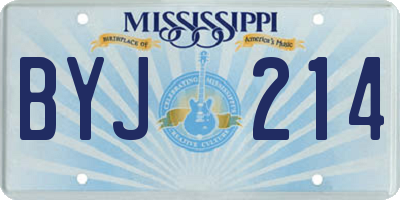 MS license plate BYJ214