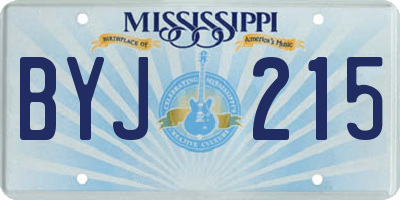 MS license plate BYJ215
