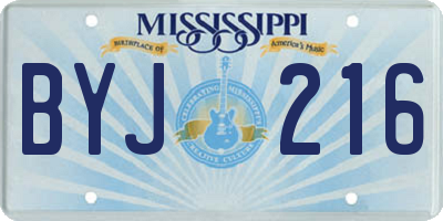 MS license plate BYJ216