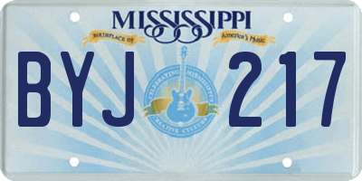 MS license plate BYJ217