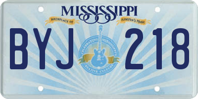 MS license plate BYJ218