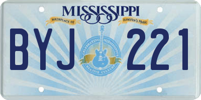 MS license plate BYJ221