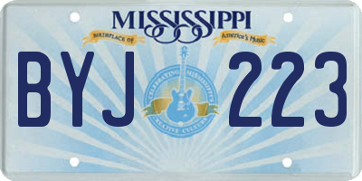 MS license plate BYJ223