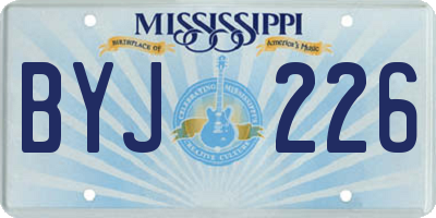 MS license plate BYJ226