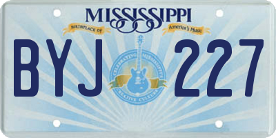 MS license plate BYJ227