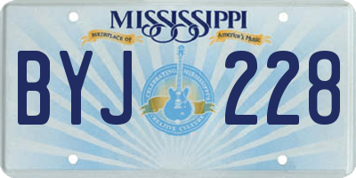 MS license plate BYJ228