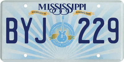 MS license plate BYJ229