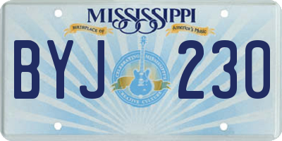 MS license plate BYJ230