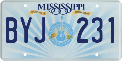 MS license plate BYJ231