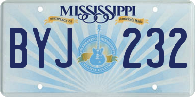 MS license plate BYJ232