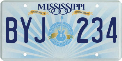 MS license plate BYJ234