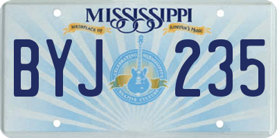 MS license plate BYJ235