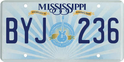 MS license plate BYJ236
