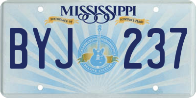MS license plate BYJ237