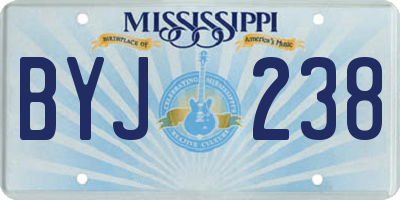 MS license plate BYJ238