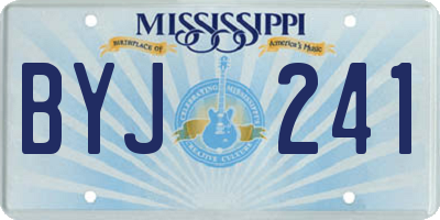 MS license plate BYJ241