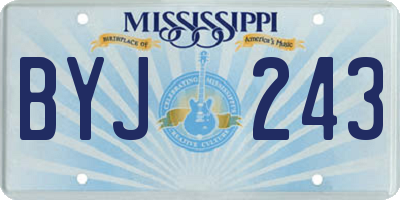 MS license plate BYJ243