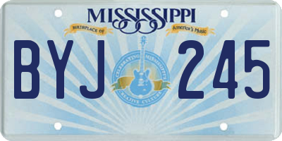 MS license plate BYJ245