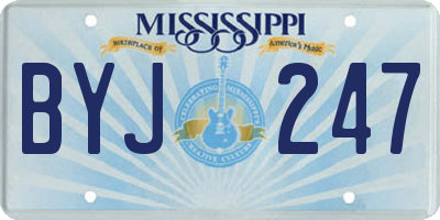 MS license plate BYJ247