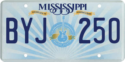 MS license plate BYJ250