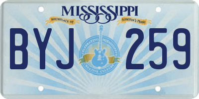 MS license plate BYJ259