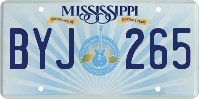 MS license plate BYJ265