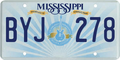 MS license plate BYJ278