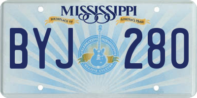 MS license plate BYJ280