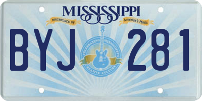 MS license plate BYJ281