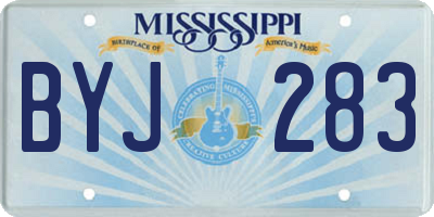 MS license plate BYJ283