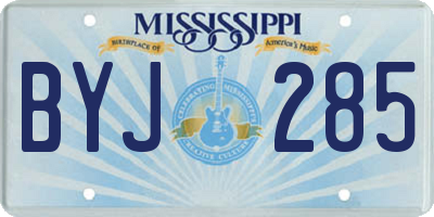 MS license plate BYJ285